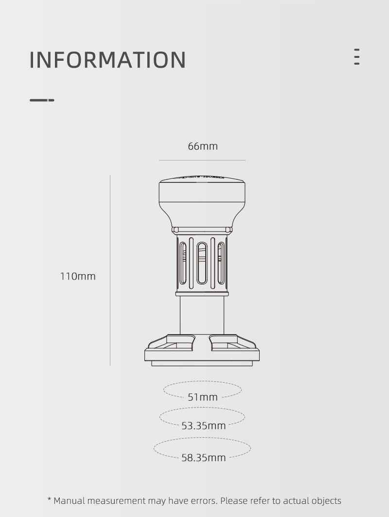 MHW-3Bomber Yu Series Force Impact Coffee Tamper 58mm