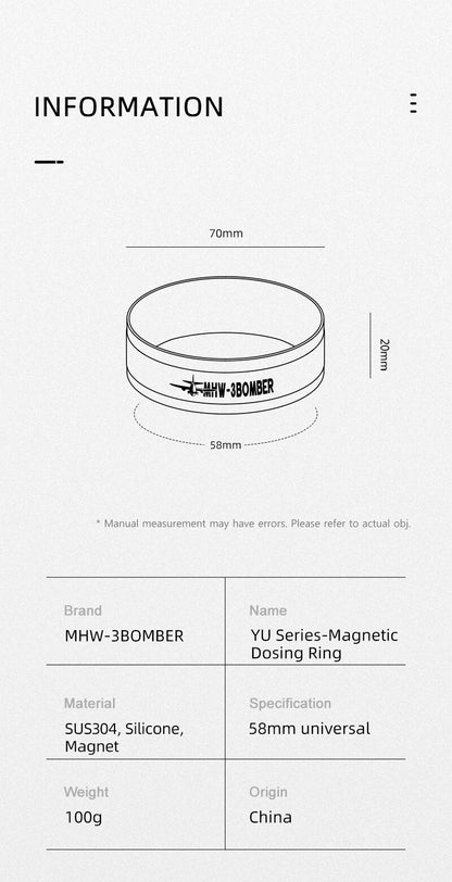 MHW-3Bomber Yu Series Magnetic Dosing Funnel 58mm