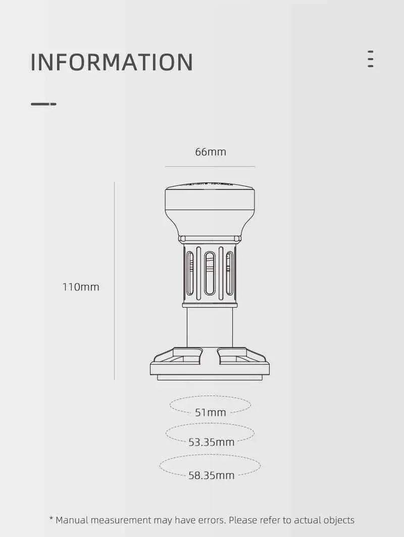 MHW-3Bomber Yu Series Force Impact Coffee Tamper 58mm